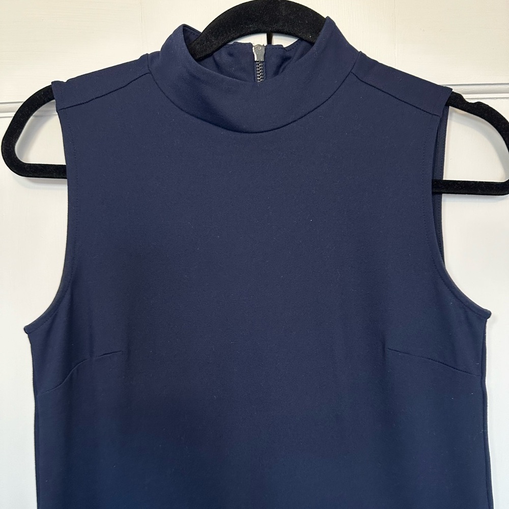 CYNTHIA ROWLEY High Neck/ Mock Neck Navy Blue Dress, Size 4 - Picture 2 of 8